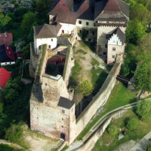 Lipnice nad Sázavou. Letecký pohled od J (foto J. Kulich).