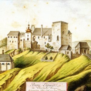 Lipnice nad Sázavou 1795. Johan Venuto. Pohled od SV.