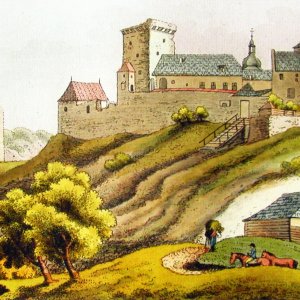 Lipnice nad Sázavou 1795. Johan Venuto. Pohled od SV.