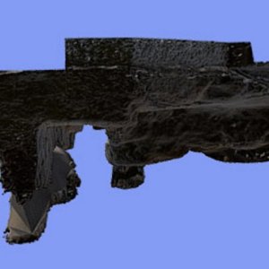 Obr. 166: Veveří – hrad 2017/02. Pokladna. Fotoplán řezu odkrytou archeologickou situací tvořenou různě starými kamennými, kamenocihelnými a cihelnými zdmi včetně cihlami dlážděných podlah a otopného zařízení v interiéru budoucí pokladny (zhotovil M. Dejmal).