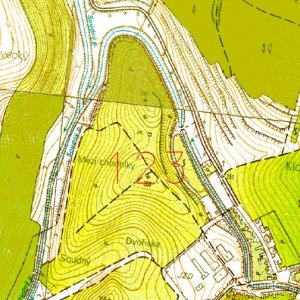 Ždánický les 2018. 123 - Nechvalín 2 (okr. Hodonín) - trať Mezi chodníky - hradiště (?) - pravěk. Situace lokality na mapě ZM 1:10 000.