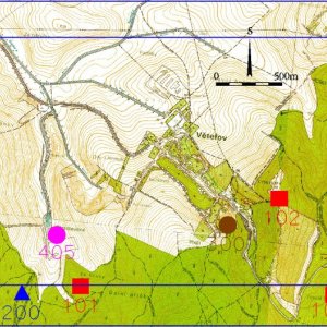 Ždánický les 2018. Mapový list 6-9. 101 - Věteřov 3 (okr. Hodonín) - trať Za kouty - hradiště - dosud nedatováno; 102 - Věteřov 2 (okr. Hodonín) - trať Nové hory, Rovinky - hradiště - starší a mladší doba bronzová; 103 - Sobůlky 1 (okr. Hodonín) - trať Vala, Veselá hora - hradiště - starší a střední doba bronzová, starší doba železná, středověk - památka zapsaná do ÚSKP pod r. č. 18395/7-2387; 200 - Strážovice 1 (okr. Hodonín) - trať Pod silnicí - mohylové pohřebiště - raný středověk;
300 - Věteřov 4 (okr. Hodonín) - trať Na valech, U jablůnky, Klobúk - tvrz - středověk - památka zapsaná do ÚSKP pod r. č. 26880/7-2481; 301 - Sobůlky 2 (okr. Hodonín) - trať Turecký kopec - tvrz - středověk; 333 - Sobůlky 3 (okr. Hodonín) - trať Veselá hora, hradisko Vala - tvrz - středověk - památka zapsaná do ÚSKP pod r. č. 18395/7-2387; 405 - Strážovice 3 (okr. Hodonín) - trať Chrastavičné - zaniklá vesnice Hrastovice - středověk.