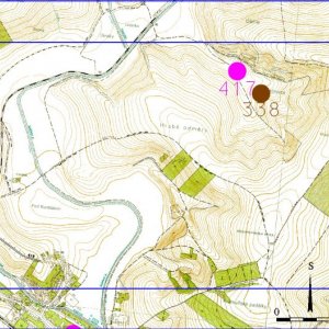 Ždánický les 2018. Mapový list 7-6. 417 - Násedlovice 1 (okr. Hodonín) - trať Nesklovice - zaniklá vesnice Nesklovice - středověk; 338 - Násedlovice 2 (okr. Hodonín) - trať Nesklovice - tvrz - nedochovaná - středověk.