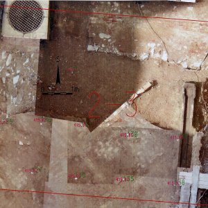 Náměšť nad Oslavou 2007. Sektor 2-3 – fotogrammetrický plán odkrytých archeologických situací s kontexty č. 50, 51, 100, 101, 102, 103, 500, 912, 919, 920, 921.
