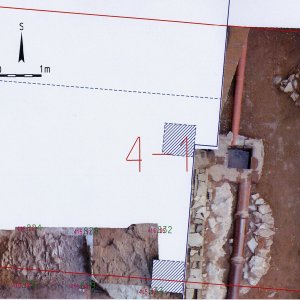 Náměšť nad Oslavou 2007. Sektor 4-1 – fotogrammetrický plán odkrytých archeologických situací s kontexty č. 50, 51, 101, 102, 103, 700, 701, 917, 918, 923, 924.